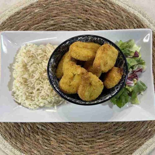 fagyasztott csirke nuggets airfryerben rizzsel