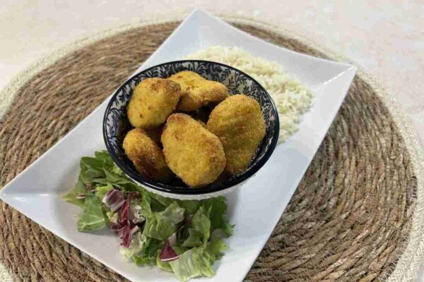 fagyasztott csirke nuggets airfryerben rizzsel